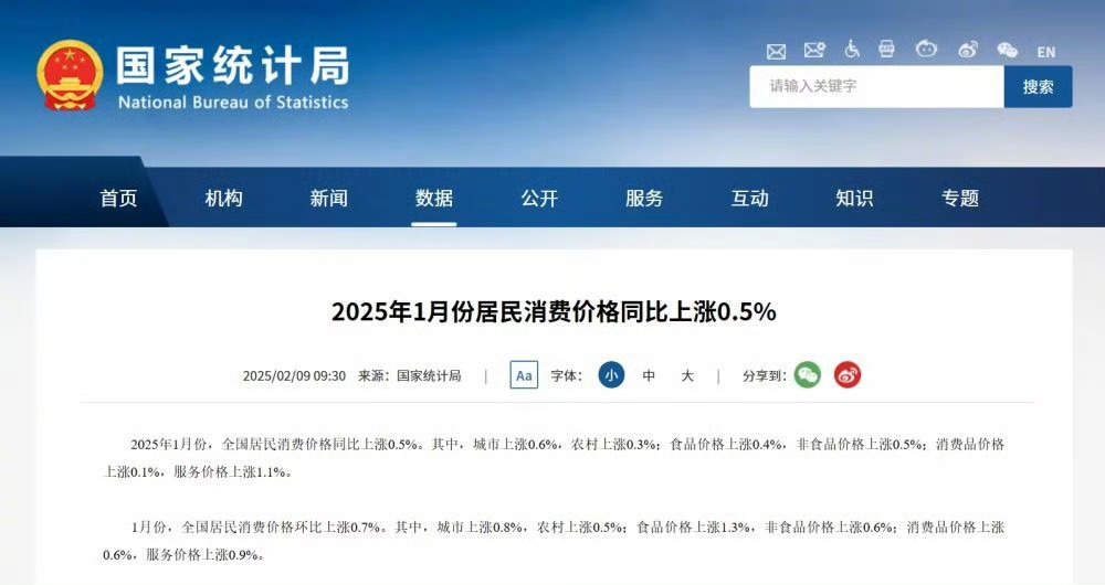 国家统计局：2025年3月份居民消费价格同比下降0.1%