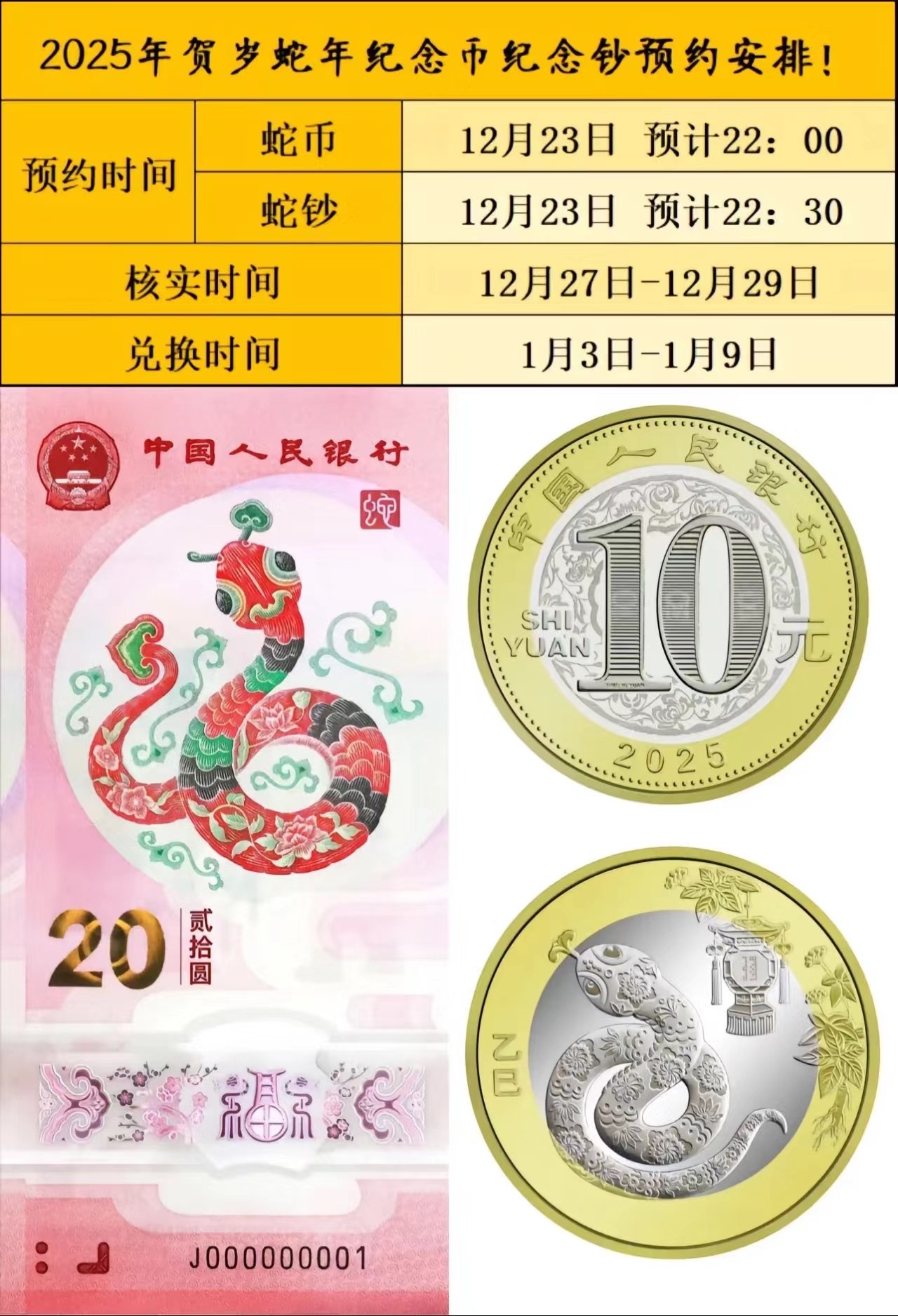 机会来了！蛇币、蛇钞5月6日起开启二次预约兑换