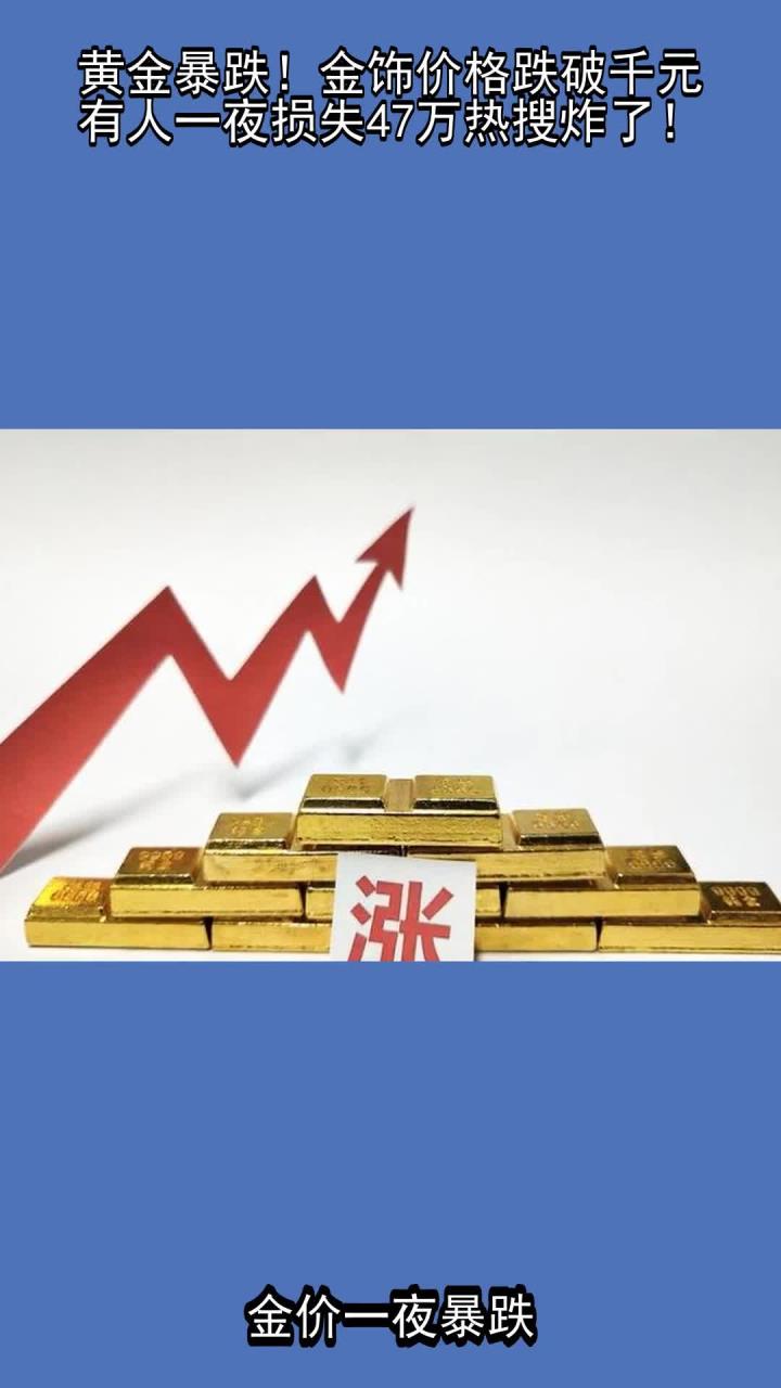 一夜跌16元 金饰价跌破1000元/克